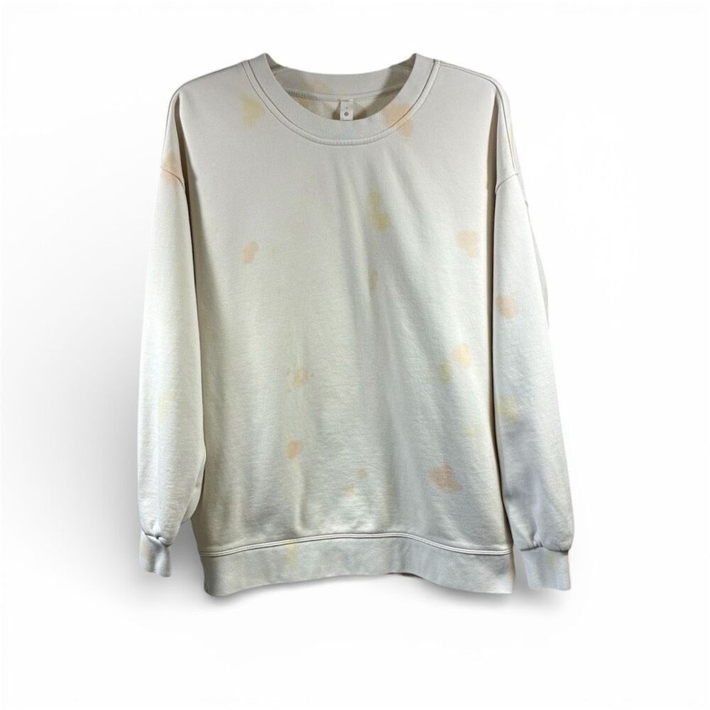 Lululemon RARE Perfectly Oversized Crew in Echo Dye Antique White Lemon Chiffon